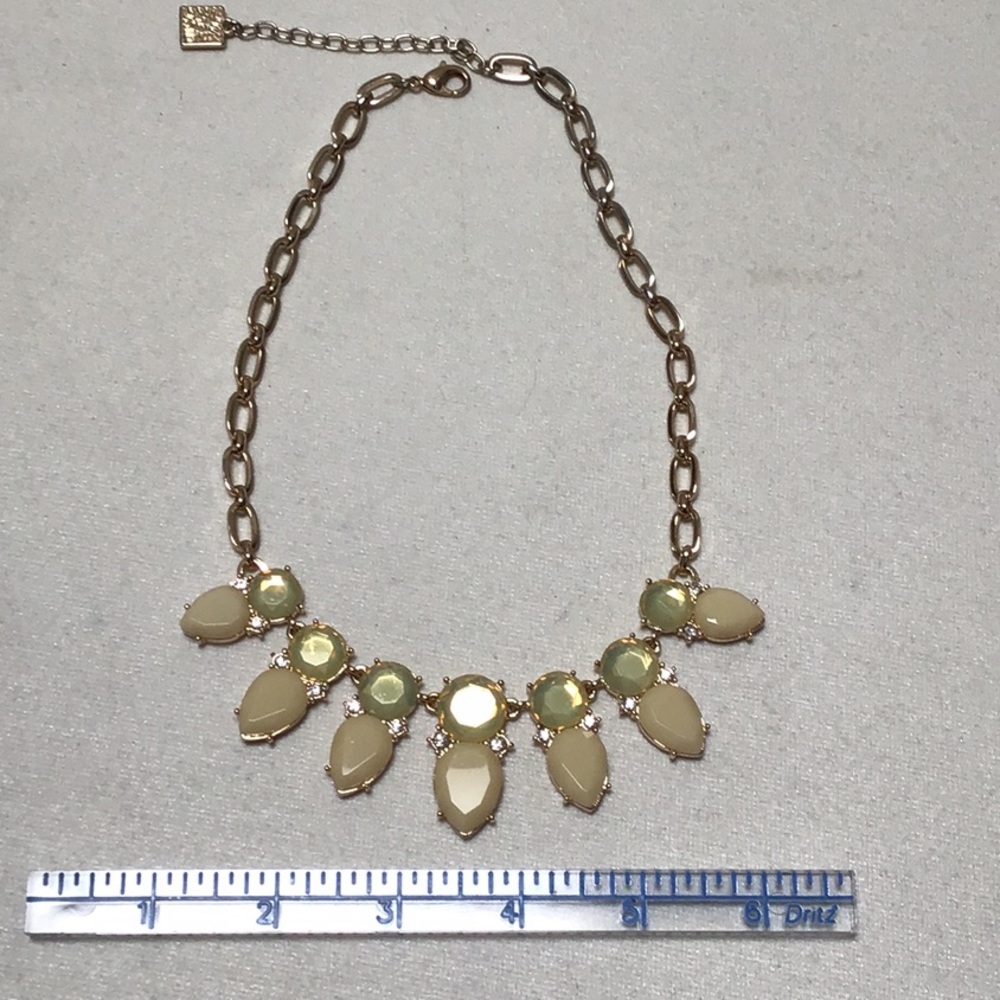 Anne Klein crystal gold chain statement necklace
